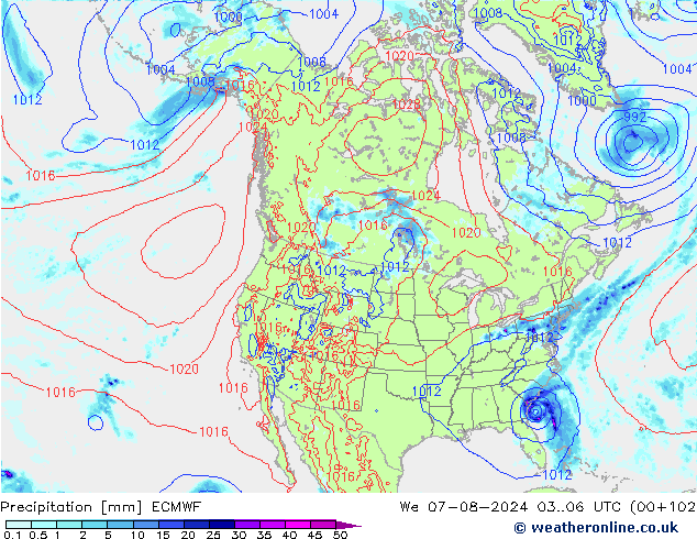 Neerslag ECMWF wo 07.08.2024 06 UTC