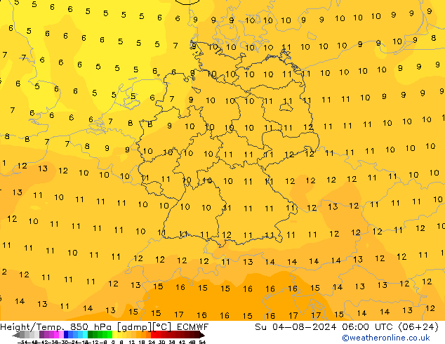 Z500/Regen(+SLP)/Z850 ECMWF zo 04.08.2024 06 UTC