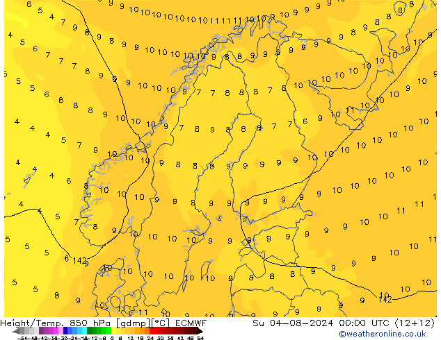 Z500/Regen(+SLP)/Z850 ECMWF zo 04.08.2024 00 UTC