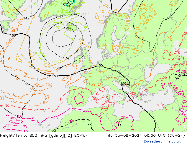 Z500/Rain (+SLP)/Z850 ECMWF 星期一 05.08.2024 00 UTC