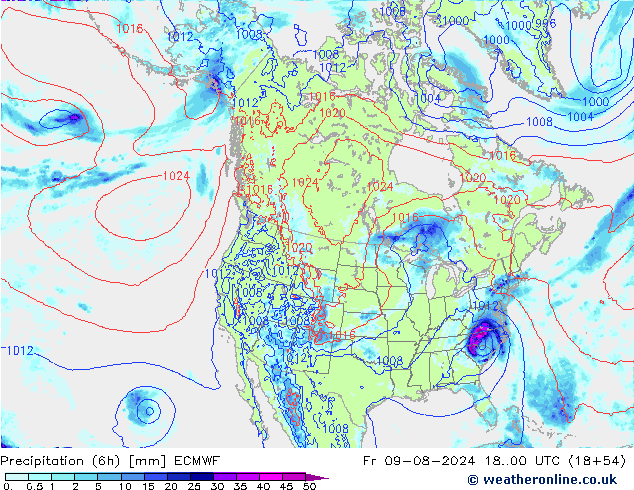 Z500/Regen(+SLP)/Z850 ECMWF vr 09.08.2024 00 UTC