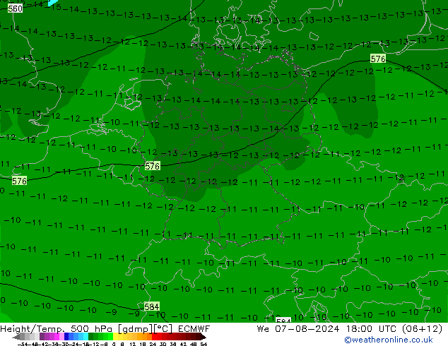 Z500/Regen(+SLP)/Z850 ECMWF wo 07.08.2024 18 UTC