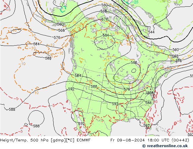 Z500/Regen(+SLP)/Z850 ECMWF vr 09.08.2024 18 UTC