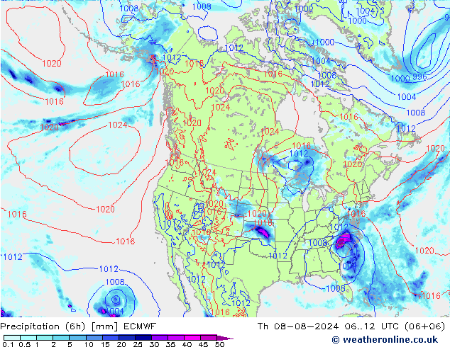 Z500/Regen(+SLP)/Z850 ECMWF do 08.08.2024 12 UTC