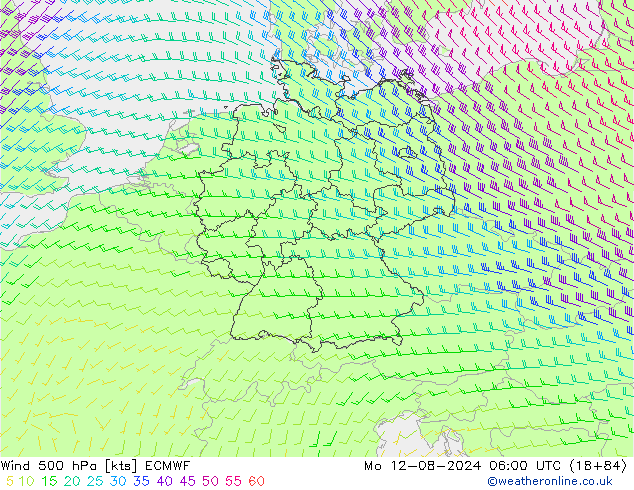 Wind 500 hPa ECMWF ma 12.08.2024 06 UTC