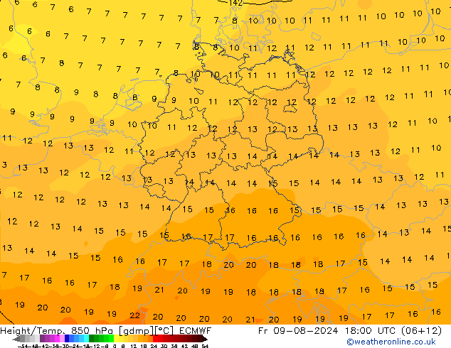 Z500/Rain (+SLP)/Z850 ECMWF 星期五 09.08.2024 18 UTC