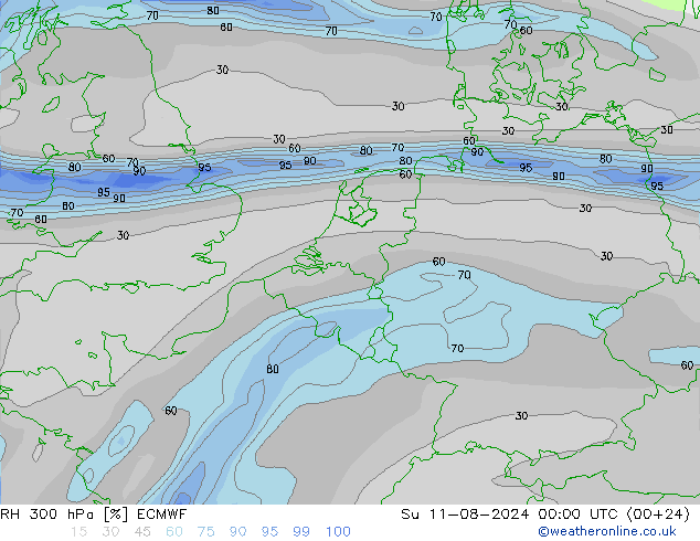 RV 300 hPa ECMWF zo 11.08.2024 00 UTC