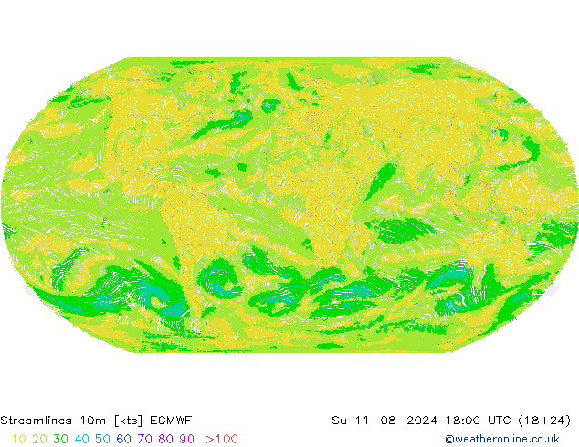 风 10m ECMWF 星期日 11.08.2024 18 UTC