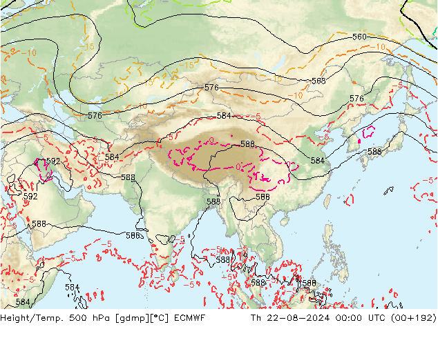 Z500/Regen(+SLP)/Z850 ECMWF do 22.08.2024 00 UTC