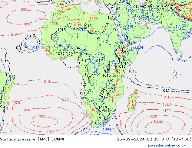 Yer basıncı ECMWF Per 26.09.2024 00 UTC