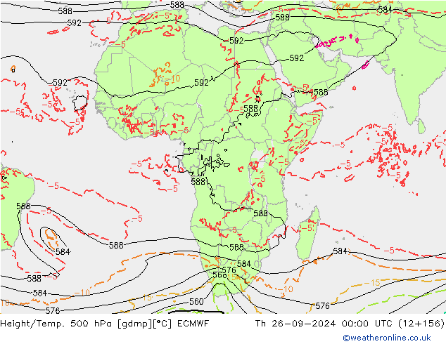 Z500/Rain (+SLP)/Z850 ECMWF Th 26.09.2024 00 UTC