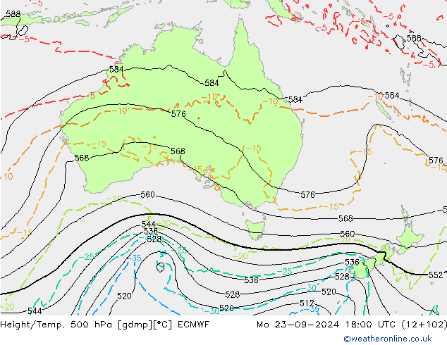 Z500/Rain (+SLP)/Z850 ECMWF ��� 23.09.2024 18 UTC