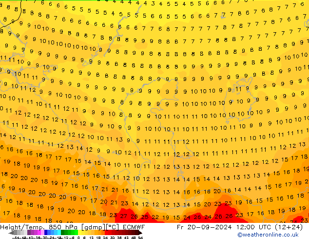 Z500/Rain (+SLP)/Z850 ECMWF  20.09.2024 12 UTC