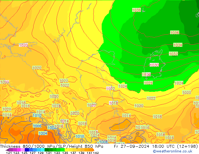 Thck 850-1000 hPa ECMWF Sex 27.09.2024 18 UTC