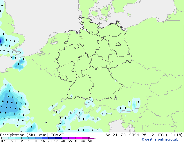 Z500/Regen(+SLP)/Z850 ECMWF za 21.09.2024 12 UTC