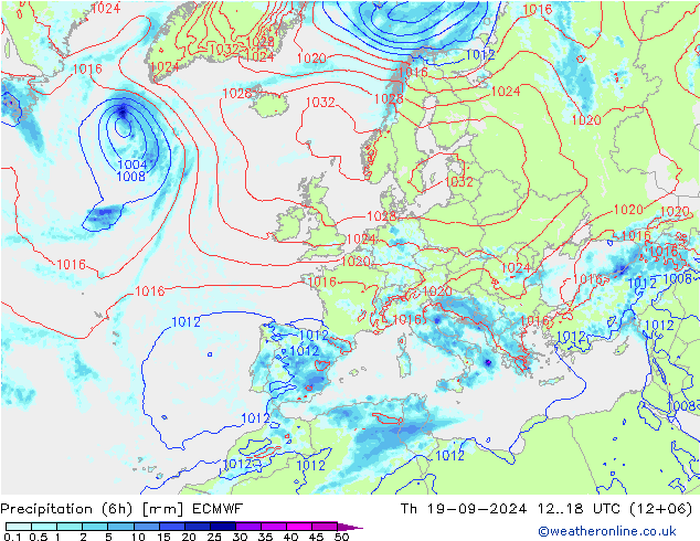 Z500/Rain (+SLP)/Z850 ECMWF Do 19.09.2024 18 UTC