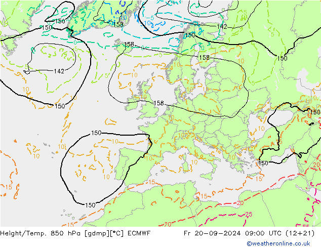 Height/Temp. 850 hPa ECMWF pt. 20.09.2024 09 UTC