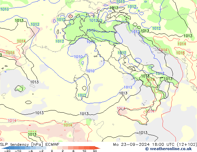 Y. Basıncı eğilimi ECMWF Pzt 23.09.2024 18 UTC