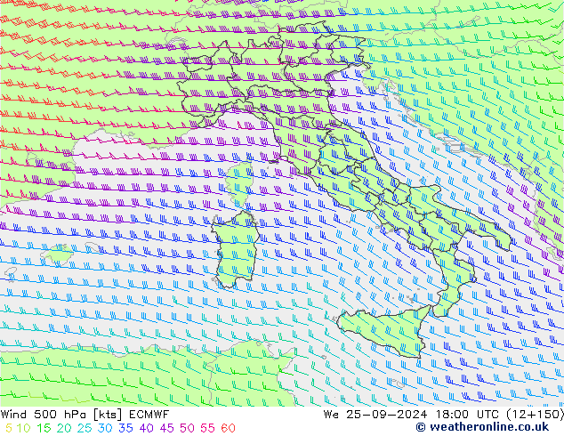  500 hPa ECMWF  25.09.2024 18 UTC