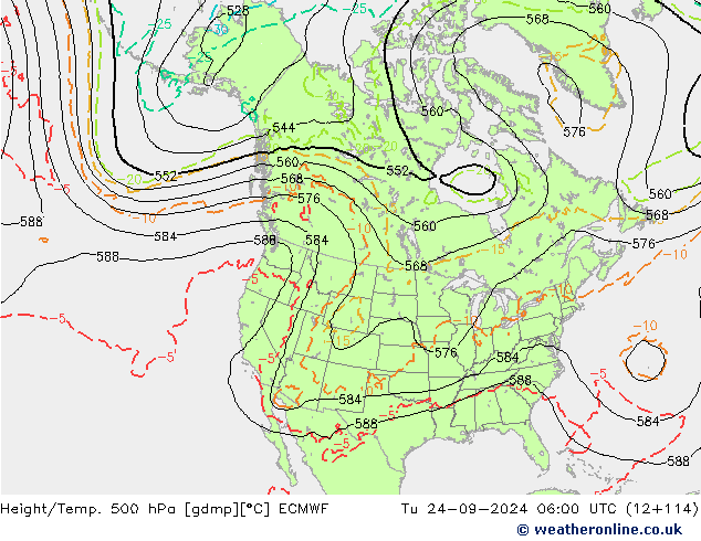 Height/Temp. 500 гПа ECMWF вт 24.09.2024 06 UTC