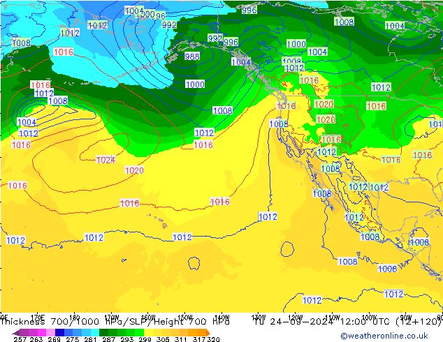 700-1000 hPa Kalınlığı ECMWF Sa 24.09.2024 12 UTC