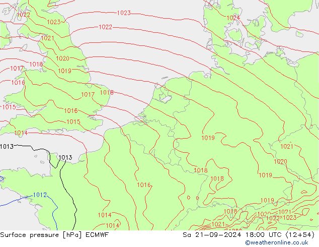 Bodendruck ECMWF Sa 21.09.2024 18 UTC