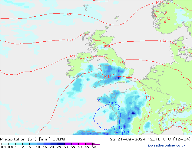 Z500/Yağmur (+YB)/Z850 ECMWF Cts 21.09.2024 18 UTC