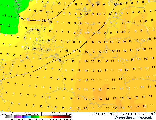 Z500/Rain (+SLP)/Z850 ECMWF  24.09.2024 18 UTC