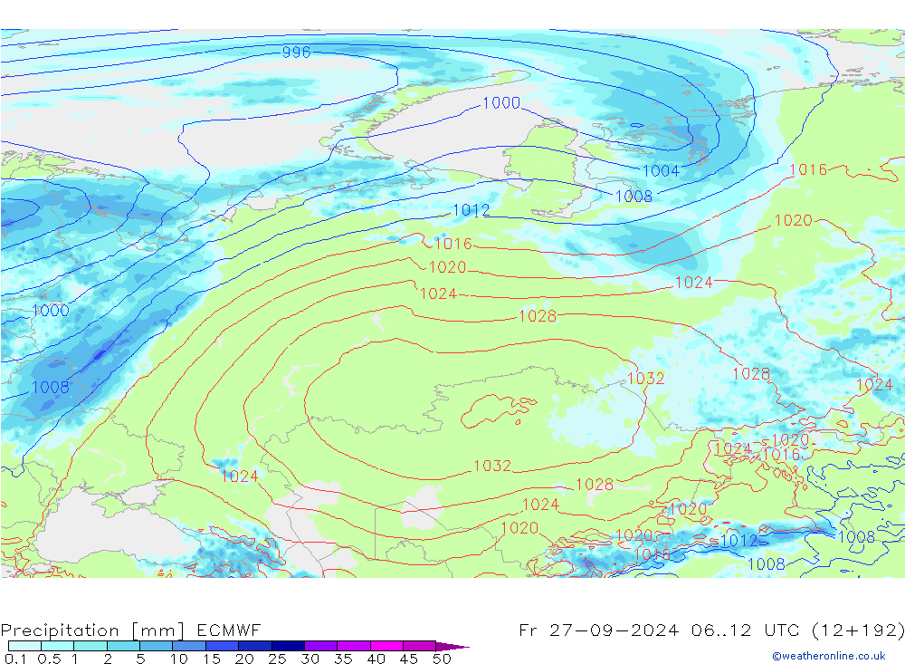 Yağış ECMWF Cu 27.09.2024 12 UTC