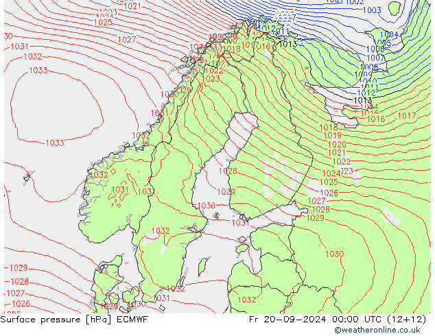 Bodendruck ECMWF Fr 20.09.2024 00 UTC