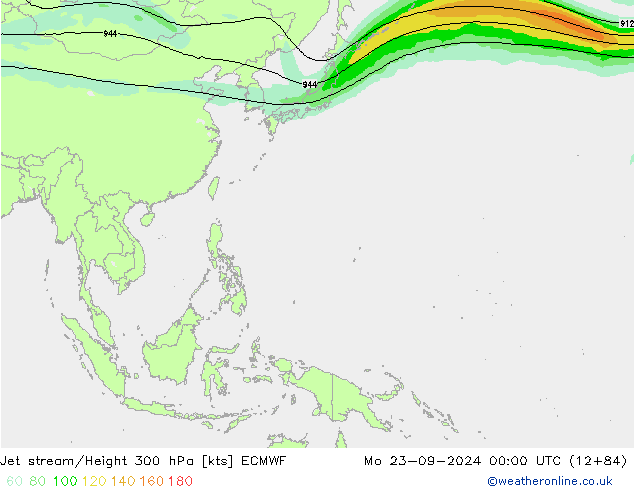 Straalstroom ECMWF ma 23.09.2024 00 UTC