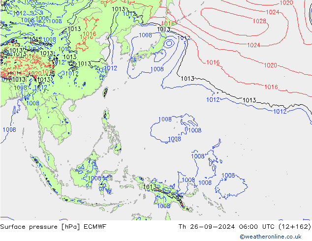 Luchtdruk (Grond) ECMWF do 26.09.2024 06 UTC