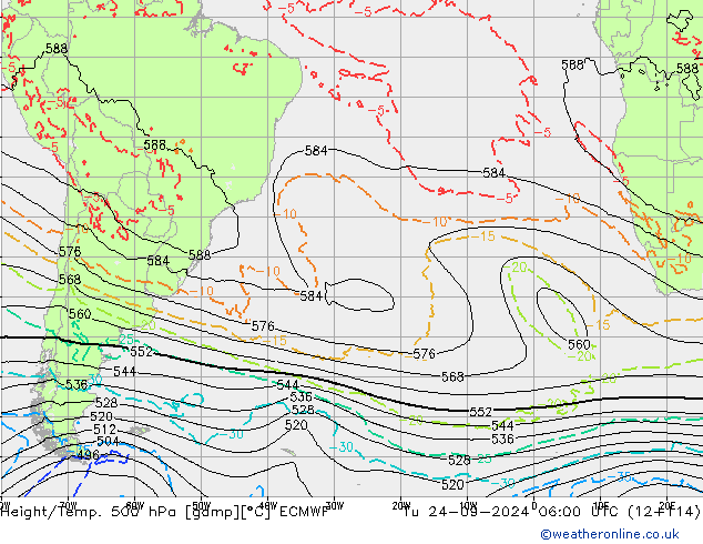 Z500/Rain (+SLP)/Z850 ECMWF Tu 24.09.2024 06 UTC