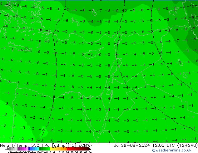 Géop./Temp. 500 hPa ECMWF dim 29.09.2024 12 UTC