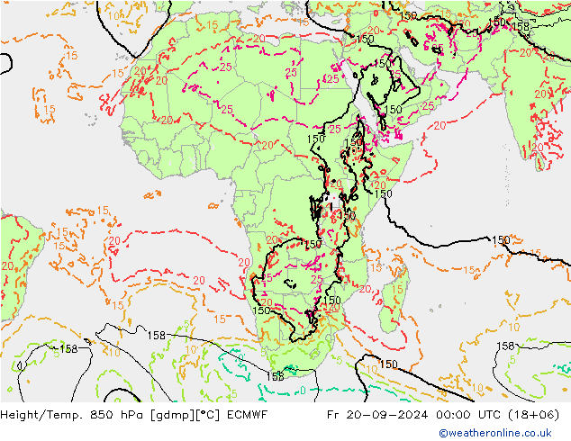 Z500/Rain (+SLP)/Z850 ECMWF Fr 20.09.2024 00 UTC