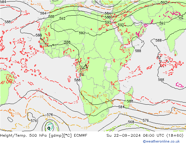 Z500/Rain (+SLP)/Z850 ECMWF Ne 22.09.2024 06 UTC