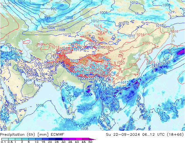 Z500/Rain (+SLP)/Z850 ECMWF Ne 22.09.2024 12 UTC