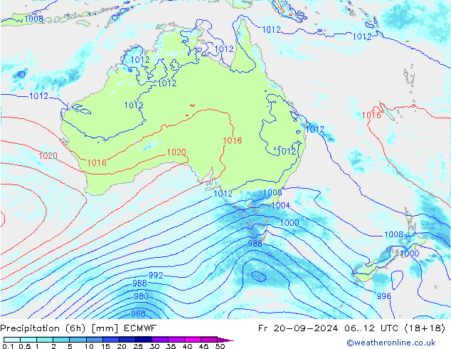 Z500/Rain (+SLP)/Z850 ECMWF ven 20.09.2024 12 UTC