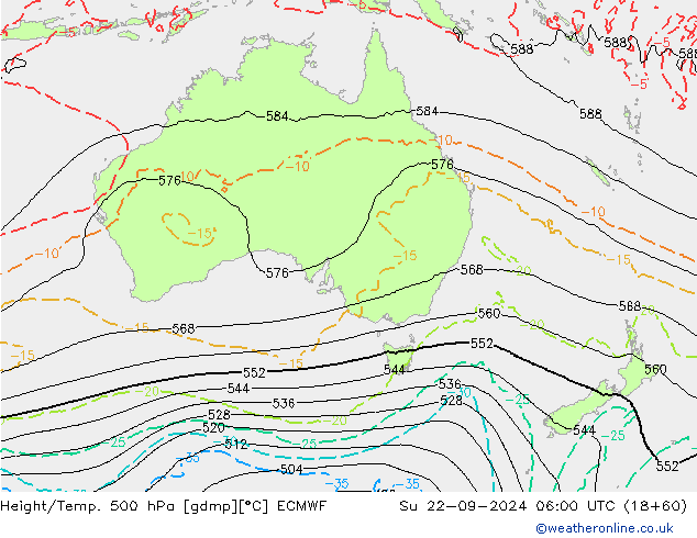 Z500/Rain (+SLP)/Z850 ECMWF Dom 22.09.2024 06 UTC