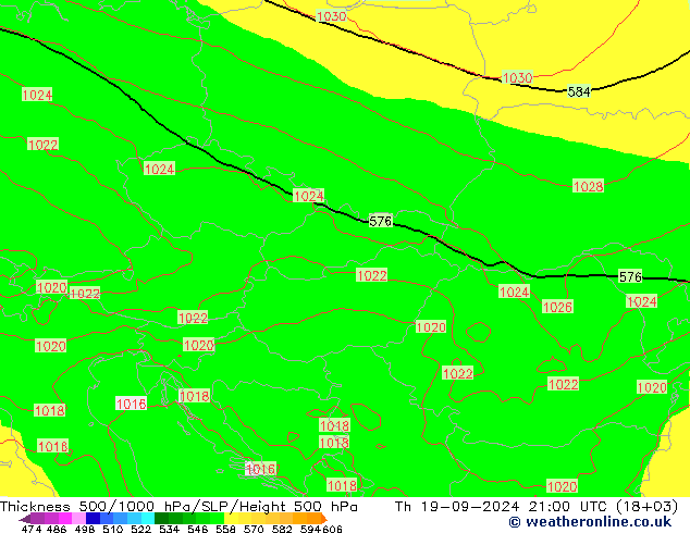 Thck 500-1000hPa ECMWF  19.09.2024 21 UTC