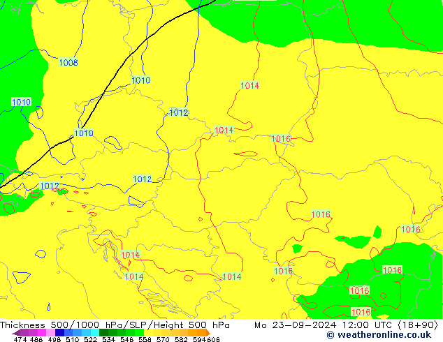 Thck 500-1000hPa ECMWF Po 23.09.2024 12 UTC