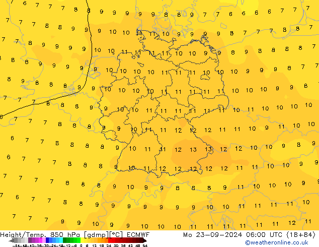 Z500/Rain (+SLP)/Z850 ECMWF Mo 23.09.2024 06 UTC