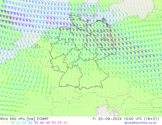 Wind 500 hPa ECMWF Fr 20.09.2024 15 UTC