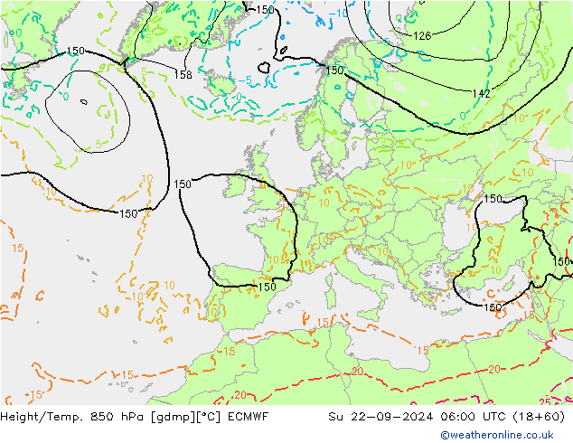 Z500/Rain (+SLP)/Z850 ECMWF Su 22.09.2024 06 UTC