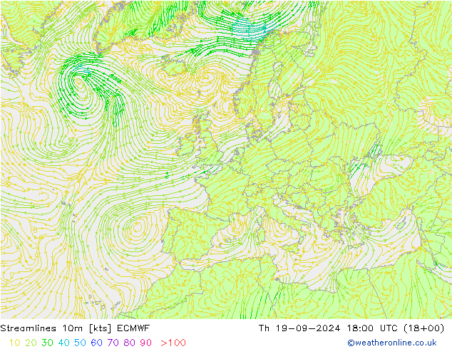 Rüzgar 10m ECMWF Per 19.09.2024 18 UTC