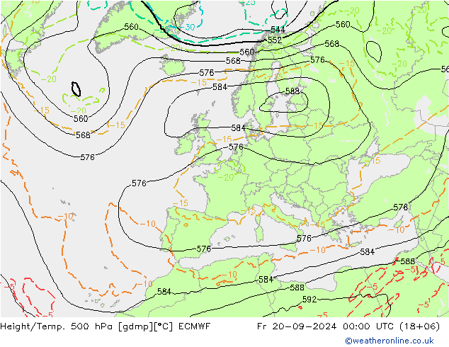 Height/Temp. 500 hPa ECMWF  20.09.2024 00 UTC