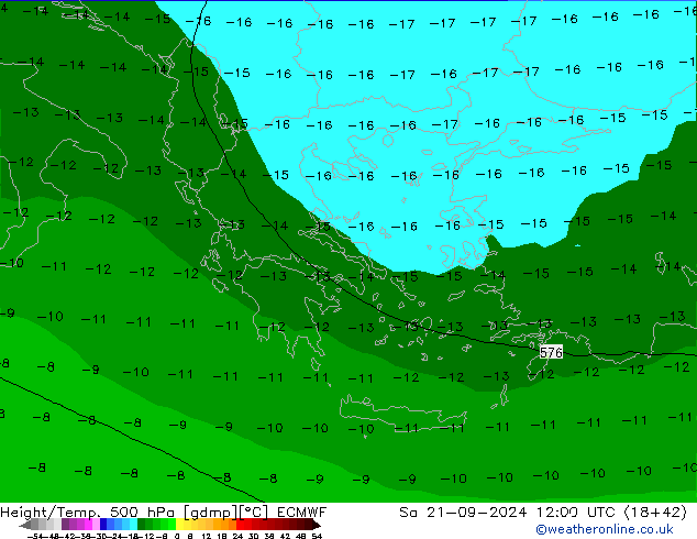 Z500/Rain (+SLP)/Z850 ECMWF sab 21.09.2024 12 UTC