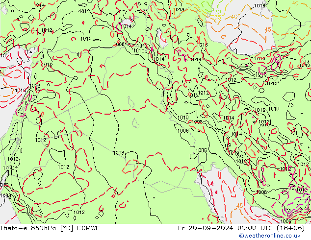 Theta-e 850hPa ECMWF  20.09.2024 00 UTC