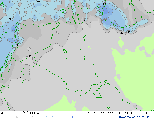 RV 925 hPa ECMWF zo 22.09.2024 12 UTC