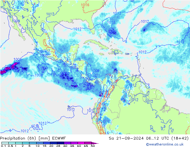 Z500/Rain (+SLP)/Z850 ECMWF сб 21.09.2024 12 UTC